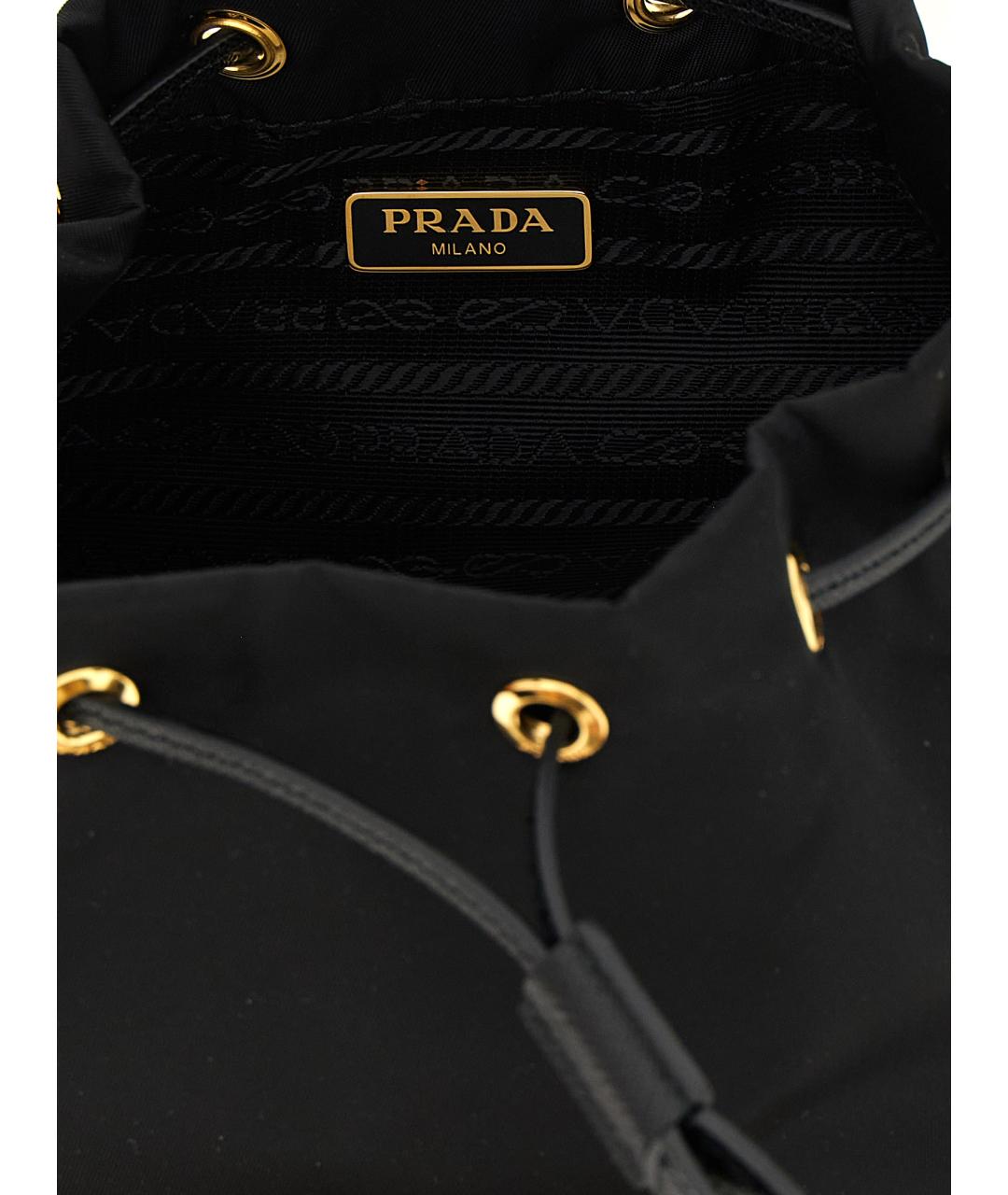 PRADA Черная синтетическая сумка с короткими ручками, фото 4