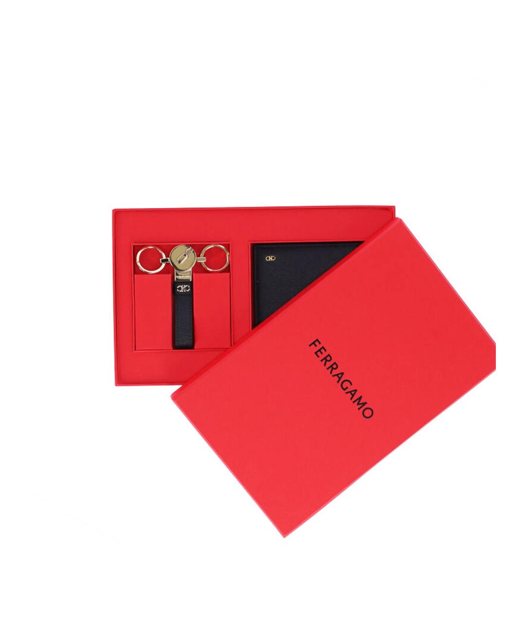 FERRAGAMO Черный кожаный кошелек, фото 7