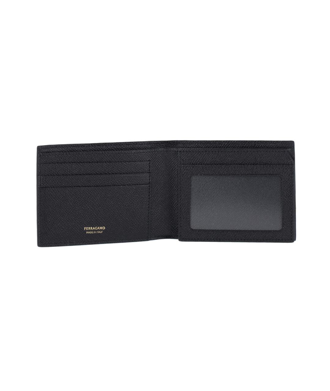 FERRAGAMO Черный кожаный кошелек, фото 3