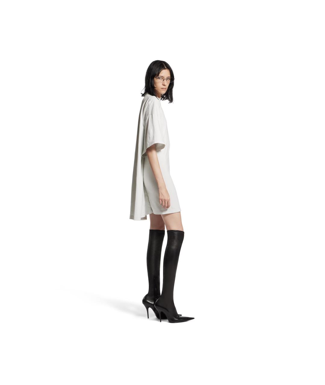 BALENCIAGA Белое хлопковое повседневное платье, фото 6