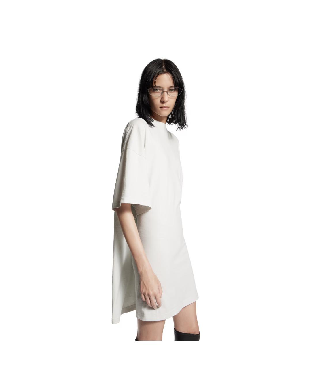BALENCIAGA Белое хлопковое повседневное платье, фото 8