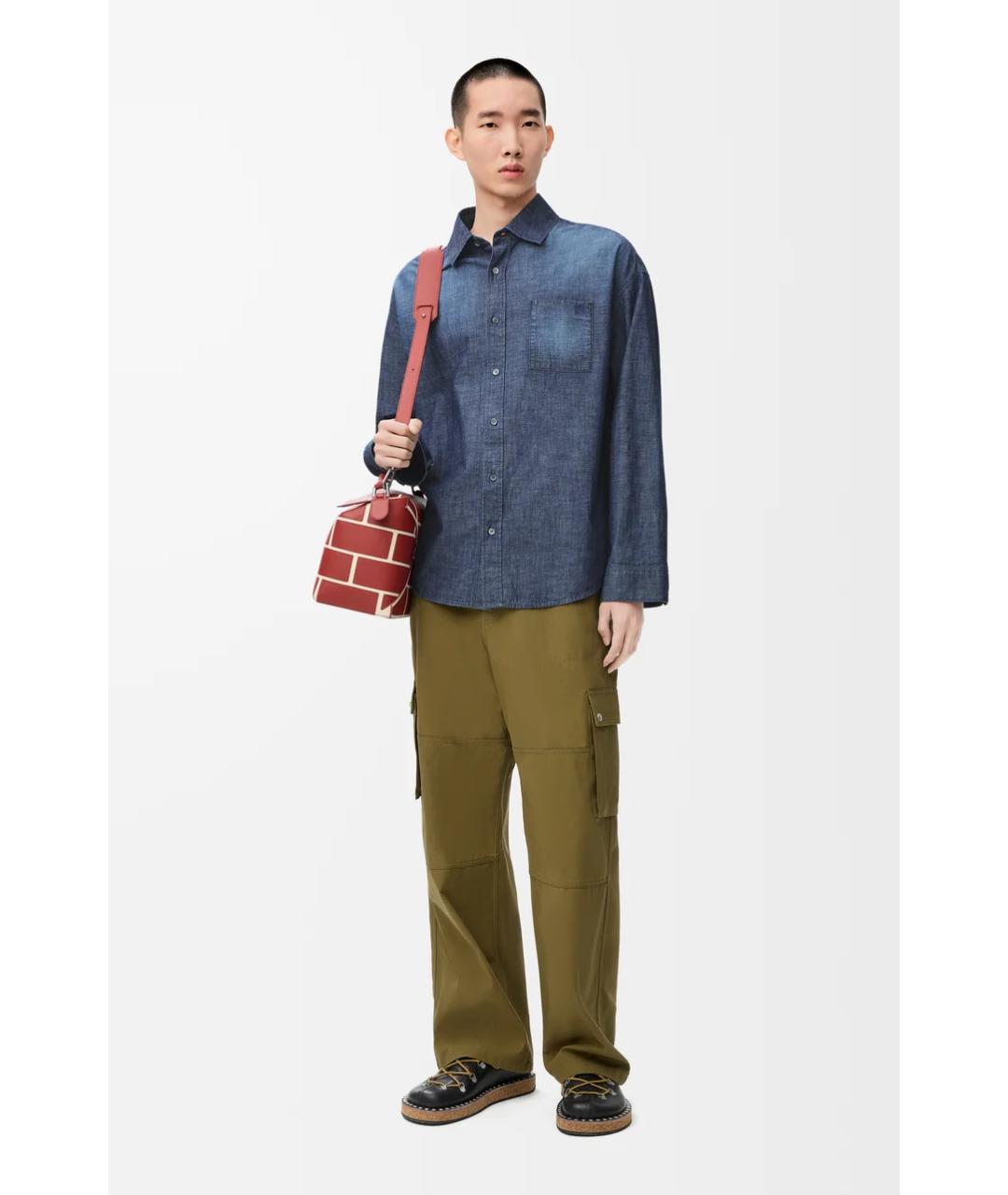 LOEWE Синяя хлопковая кэжуал рубашка, фото 5