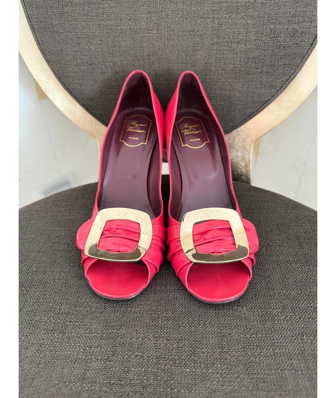 ROGER VIVIER Фуксия кожаные туфли, фото 3