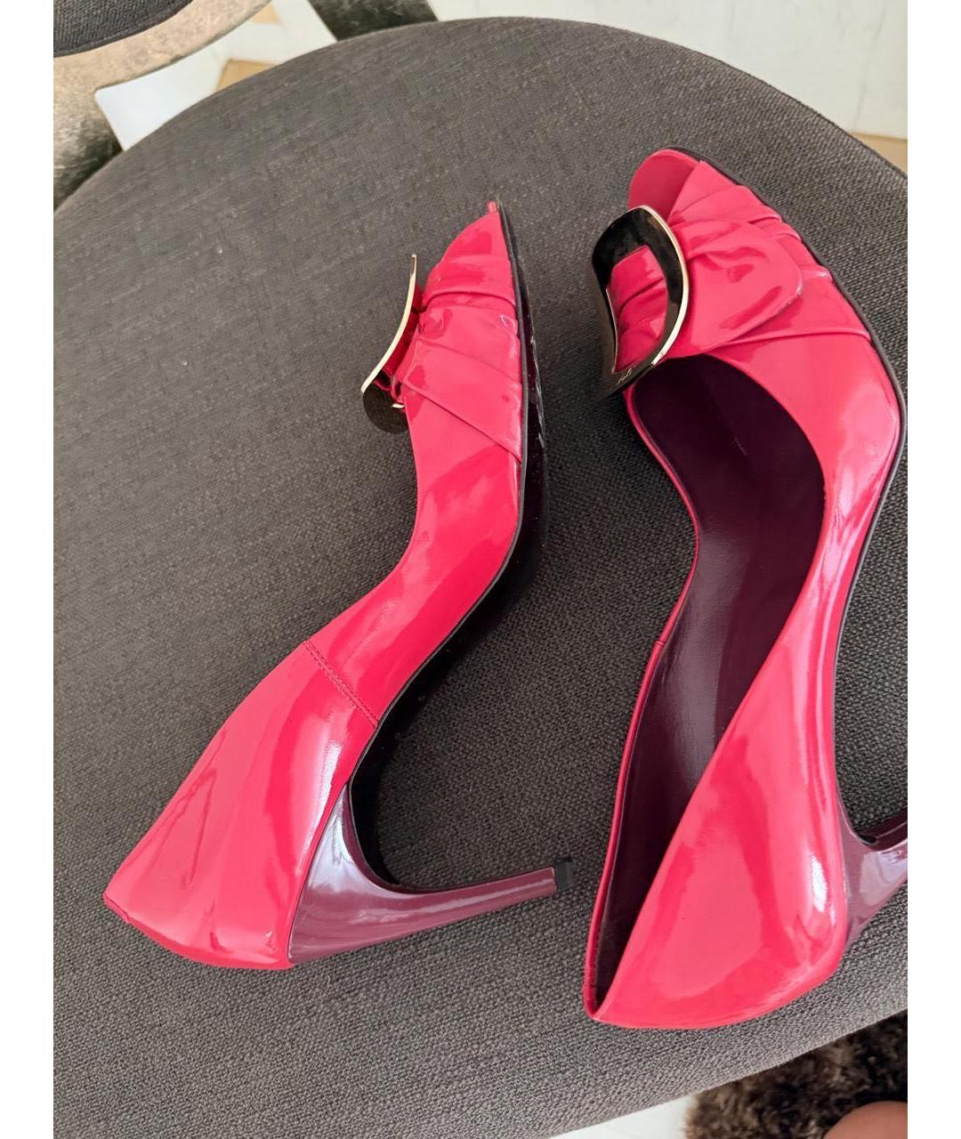 ROGER VIVIER Фуксия кожаные туфли, фото 6