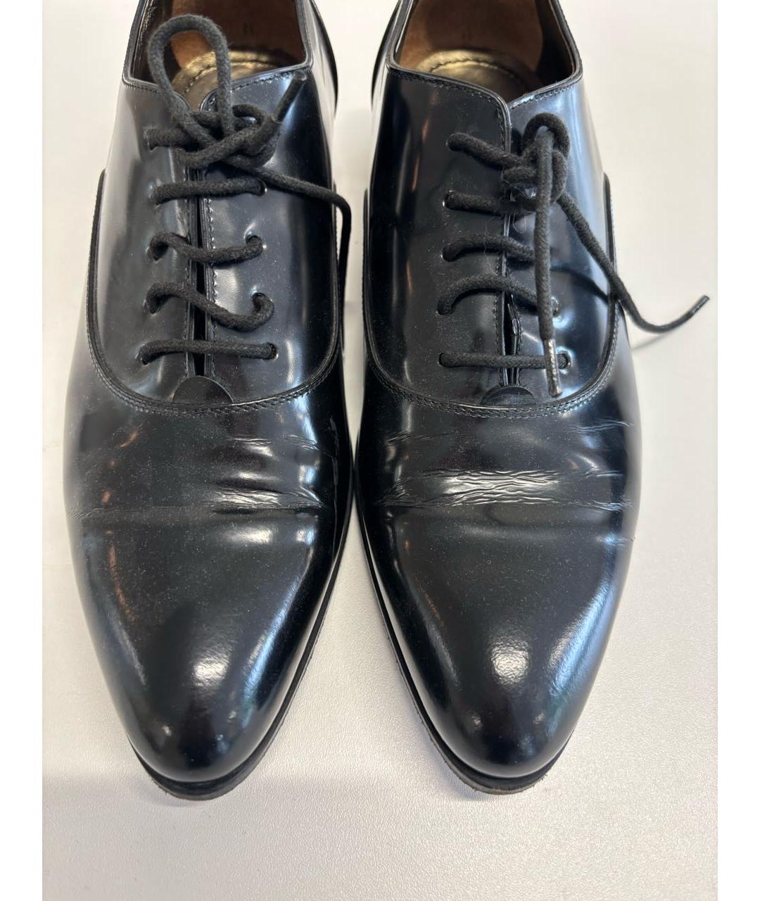 LANVIN Черные кожаные брогги и оксфорды, фото 3