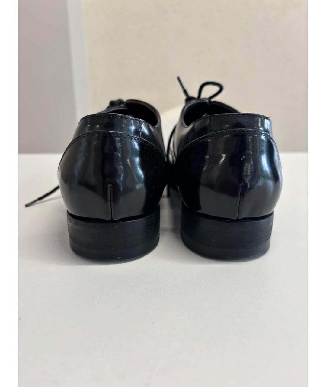 LANVIN Черные кожаные брогги и оксфорды, фото 4