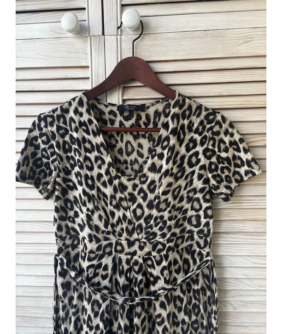 WEEKEND MAX MARA Мульти хлопковое повседневное платье, фото 8