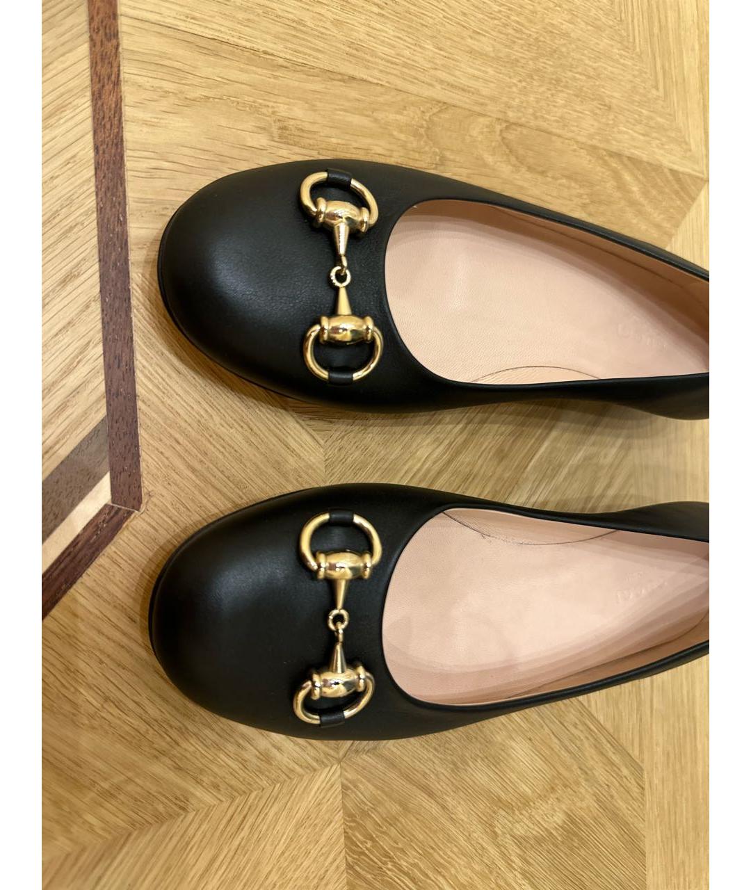 GUCCI Черные кожаные балетки, фото 7