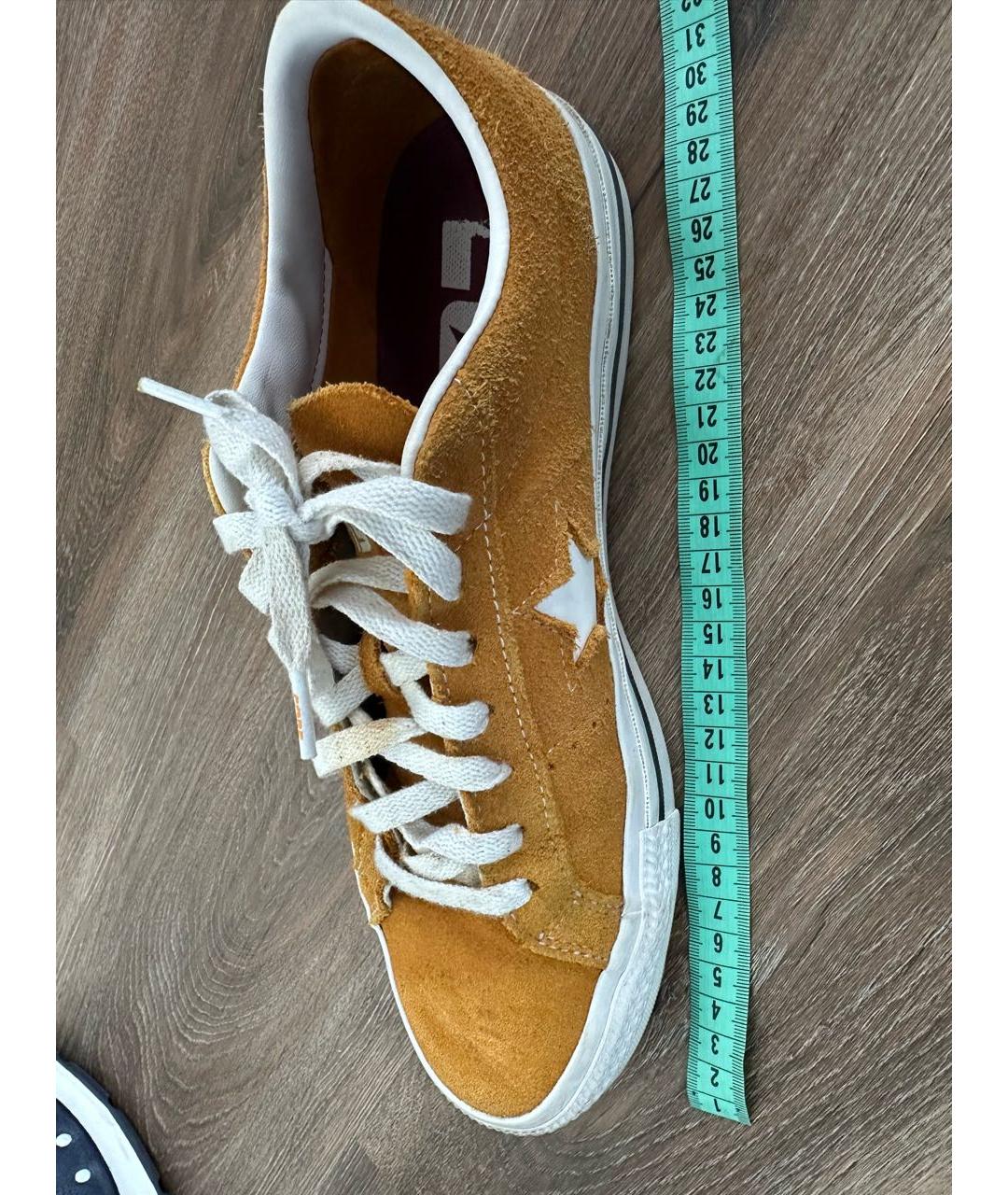 CONVERSE Горчичные замшевые низкие кроссовки / кеды, фото 5