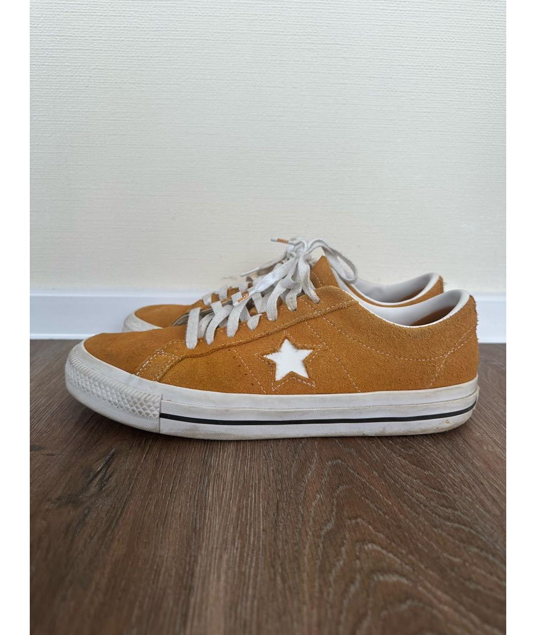 CONVERSE Горчичные замшевые низкие кроссовки / кеды, фото 2