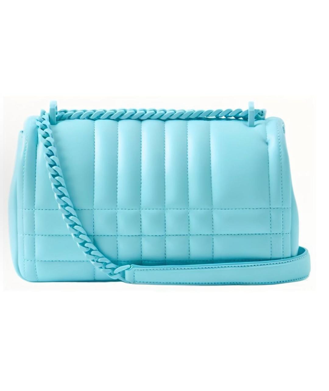 BURBERRY Голубая кожаная сумка через плечо, фото 3