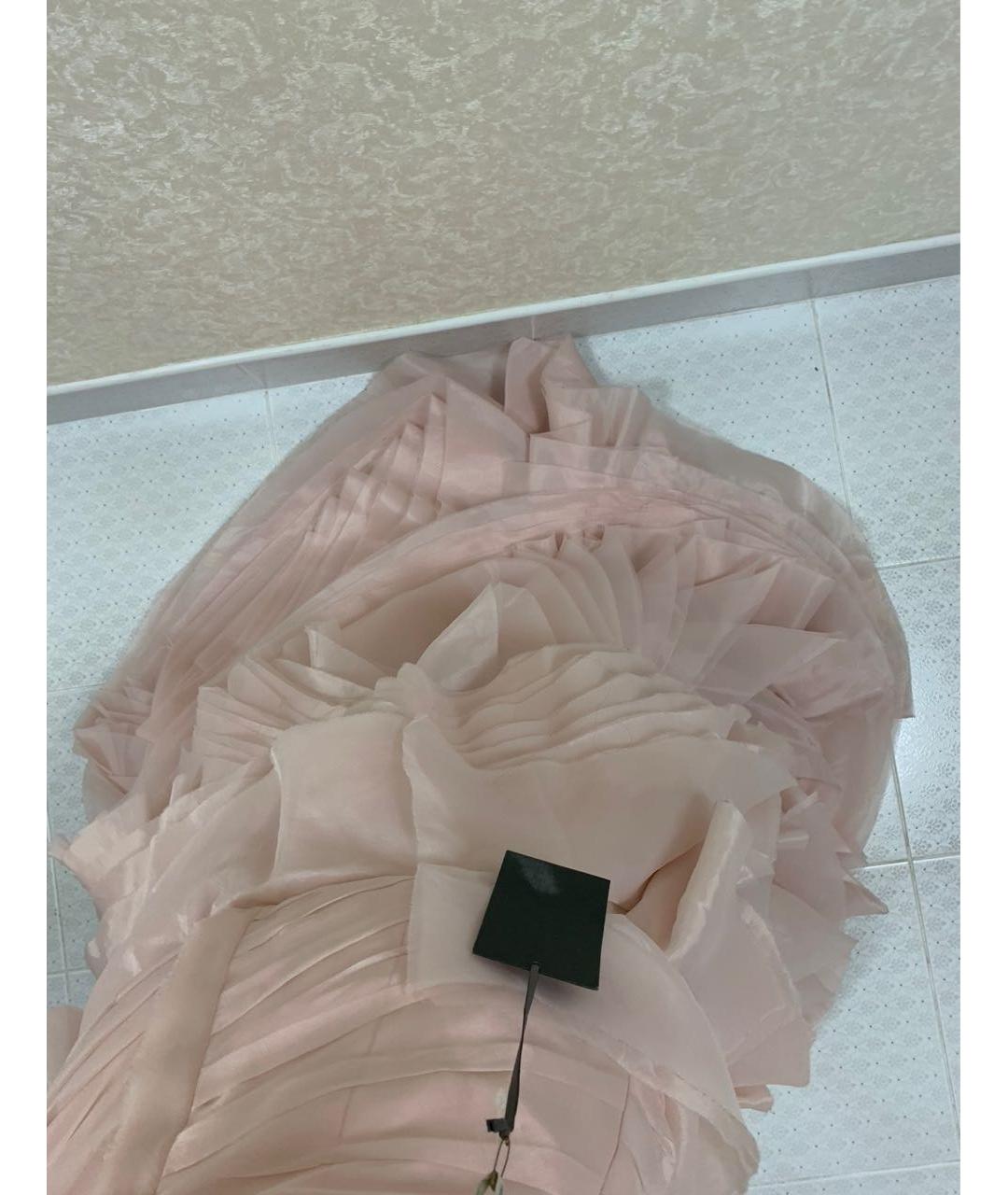 VERA WANG Розовое шифоновое свадебное платье, фото 8