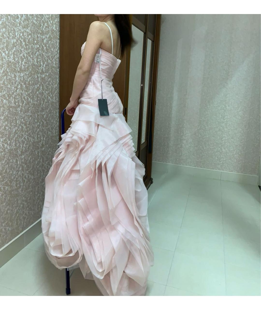 VERA WANG Розовое шифоновое свадебное платье, фото 6