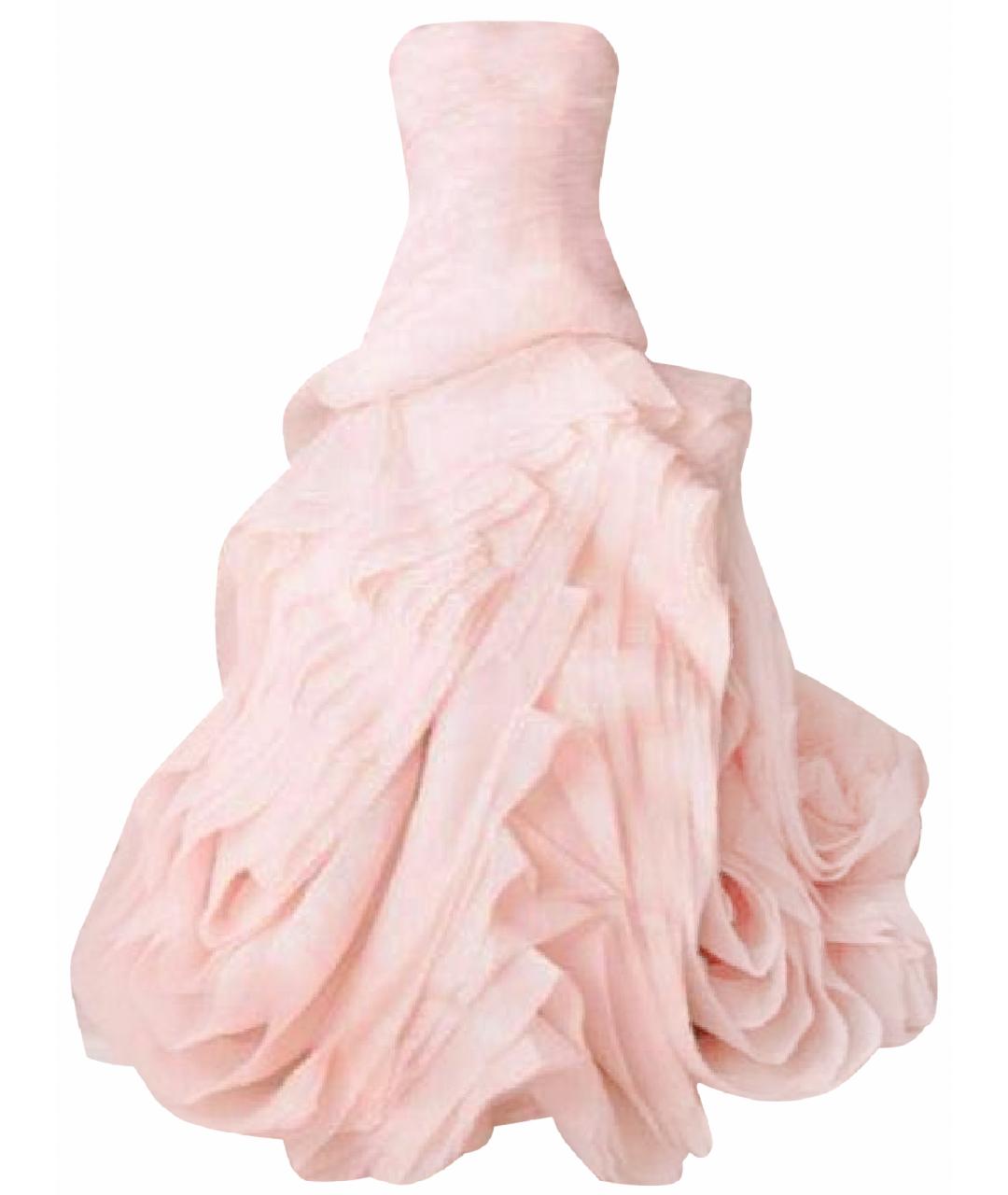 VERA WANG Розовое шифоновое свадебное платье, фото 1
