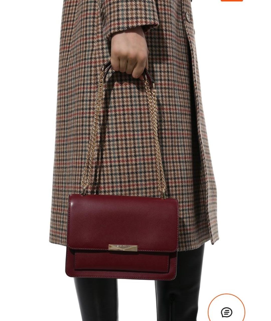 MICHAEL KORS Бордовая кожаная сумка через плечо, фото 4
