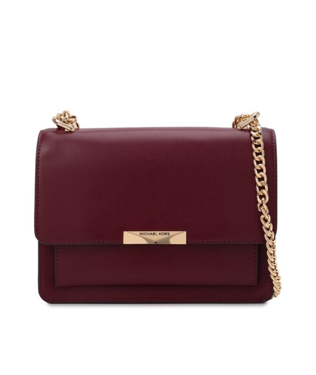 MICHAEL KORS Бордовая кожаная сумка через плечо, фото 1
