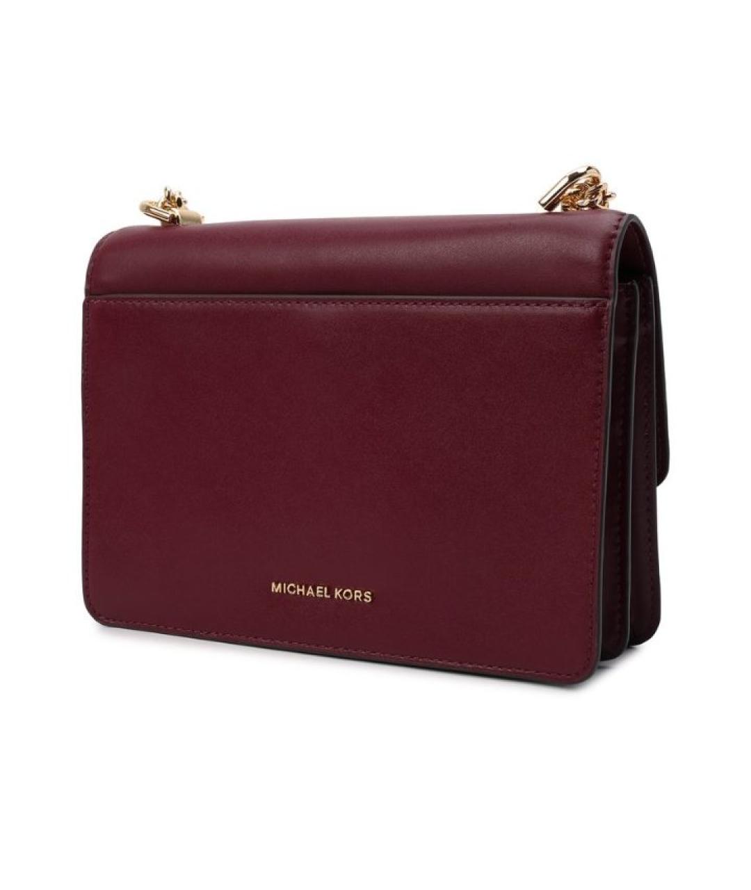 MICHAEL KORS Бордовая кожаная сумка через плечо, фото 2