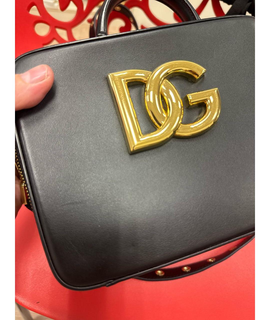 DOLCE&GABBANA Черная кожаная сумка через плечо, фото 6