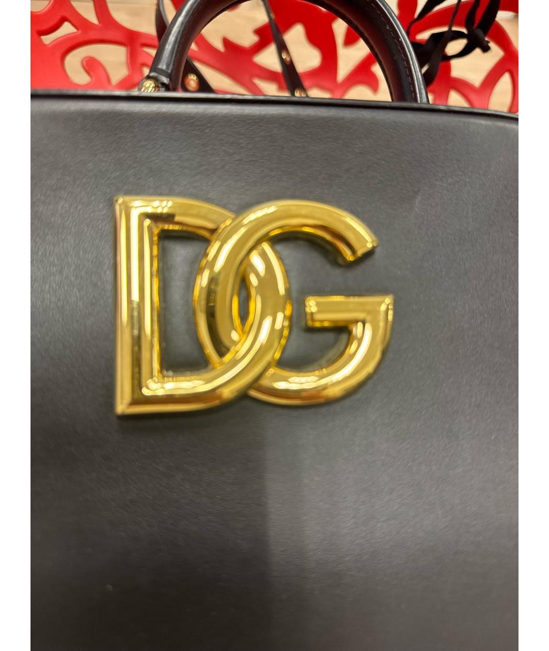 DOLCE&GABBANA Черная кожаная сумка через плечо, фото 7