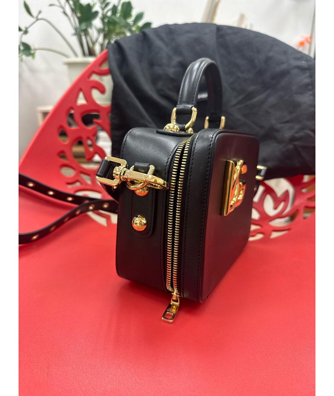 DOLCE&GABBANA Черная кожаная сумка через плечо, фото 2