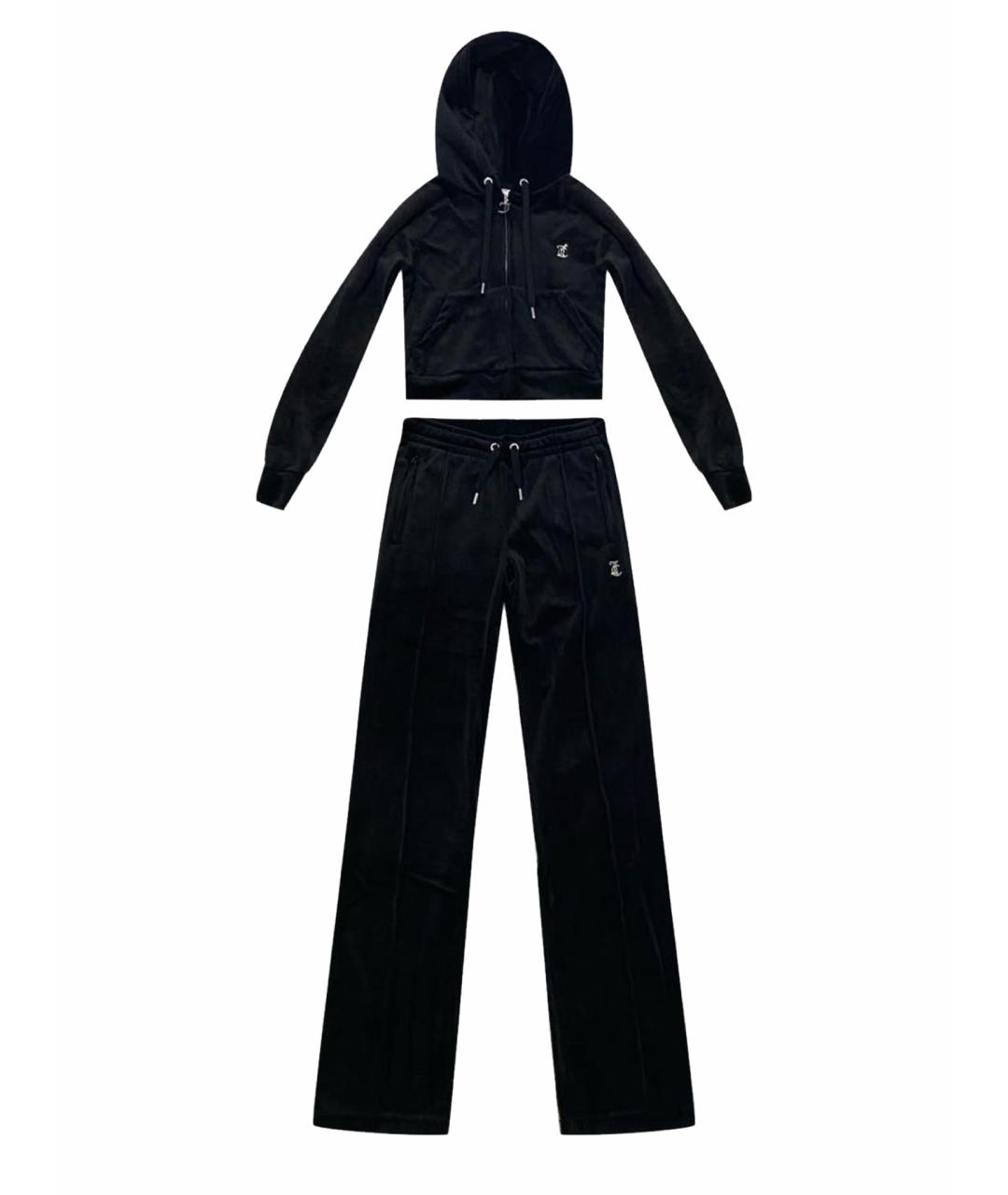 JUICY COUTURE Черный шелковый костюм с брюками, фото 1