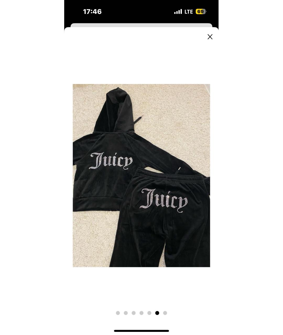 JUICY COUTURE Черный шелковый костюм с брюками, фото 6