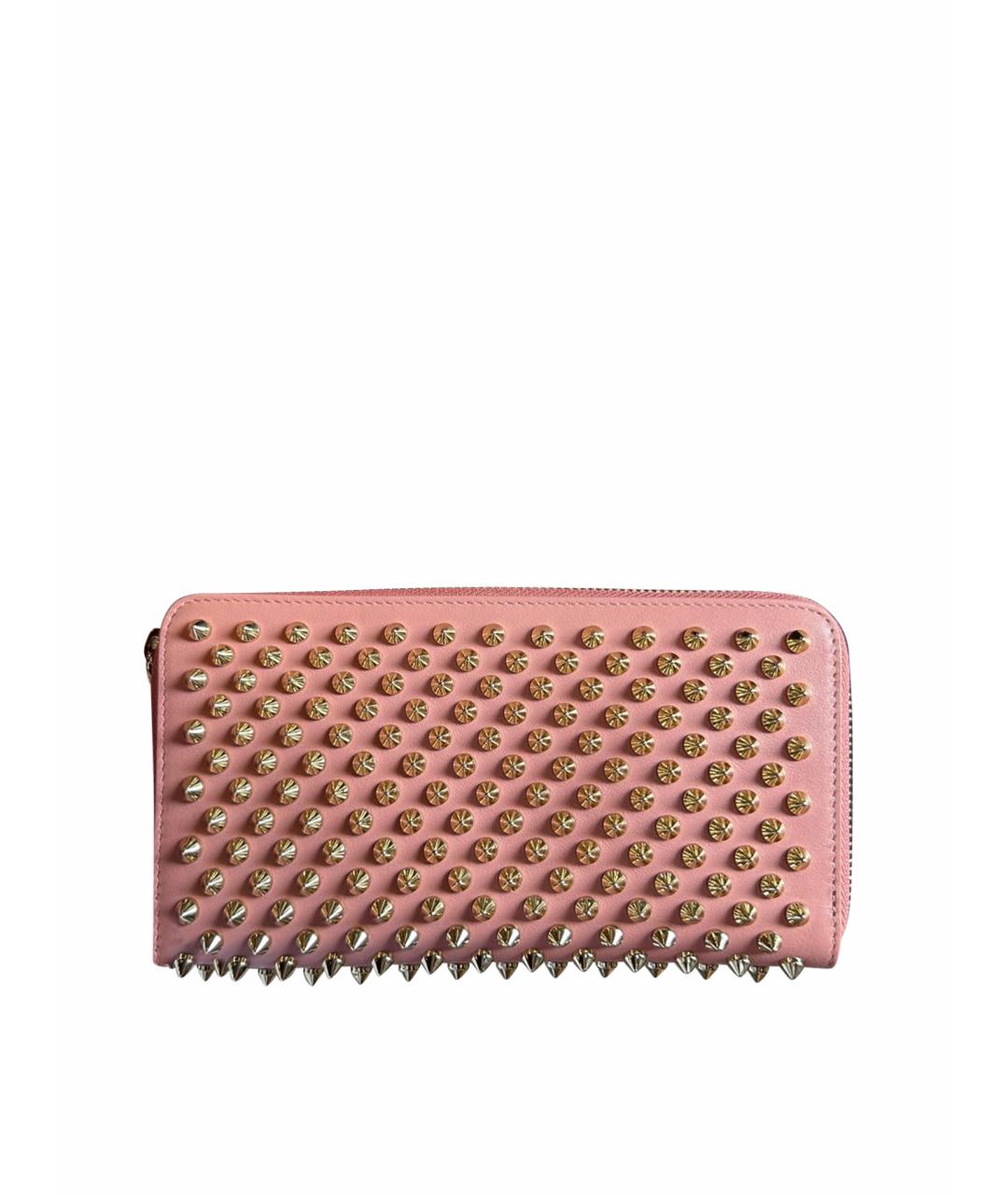 CHRISTIAN LOUBOUTIN Коралловый кожаный кошелек, фото 1