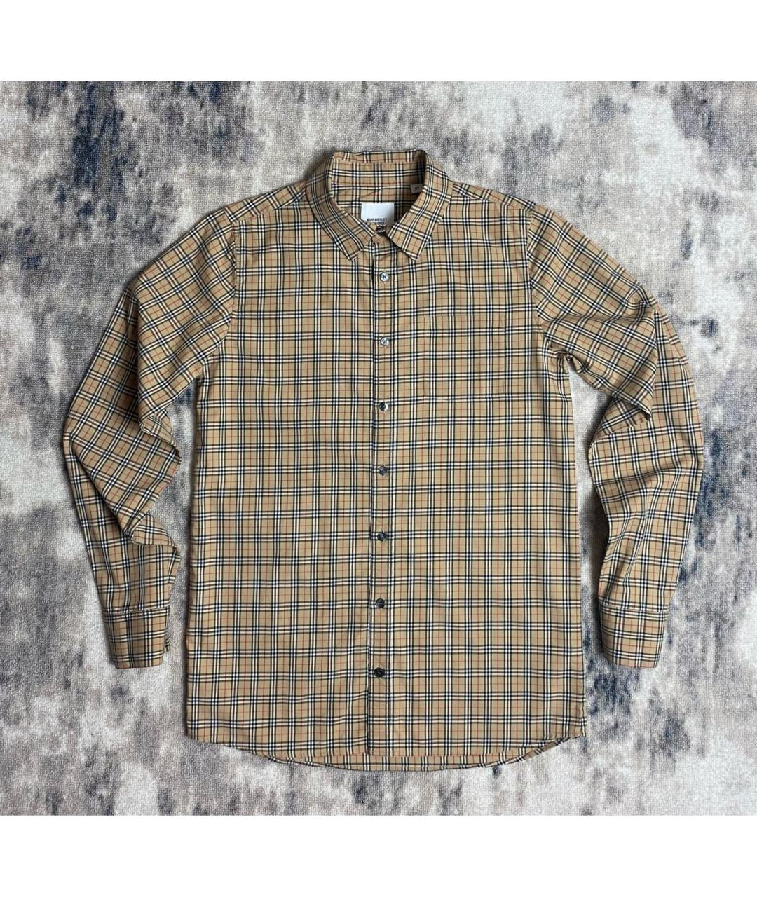 BURBERRY Бежевая хлопковая детская рубашка, фото 3