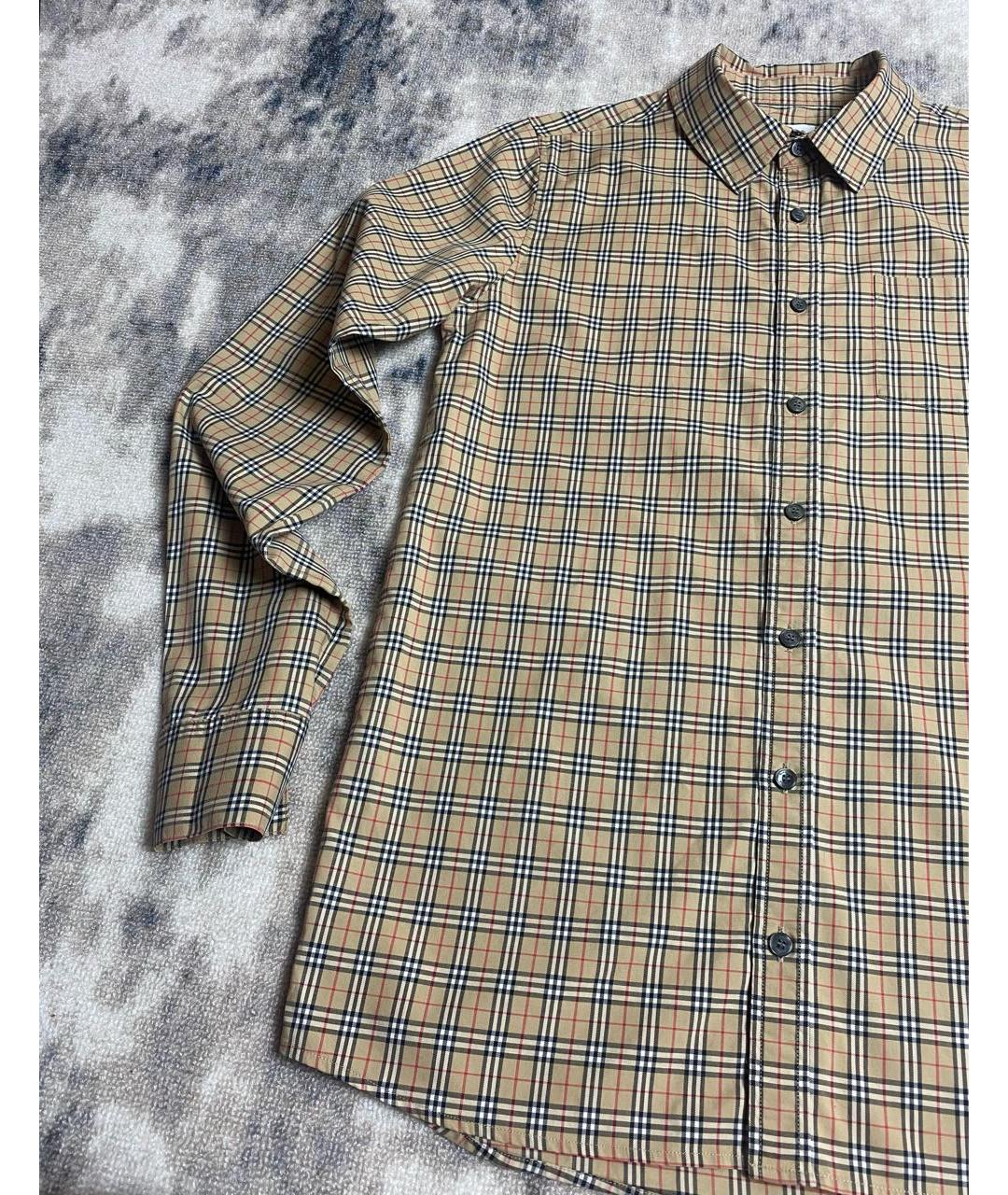 BURBERRY Бежевая хлопковая детская рубашка, фото 4