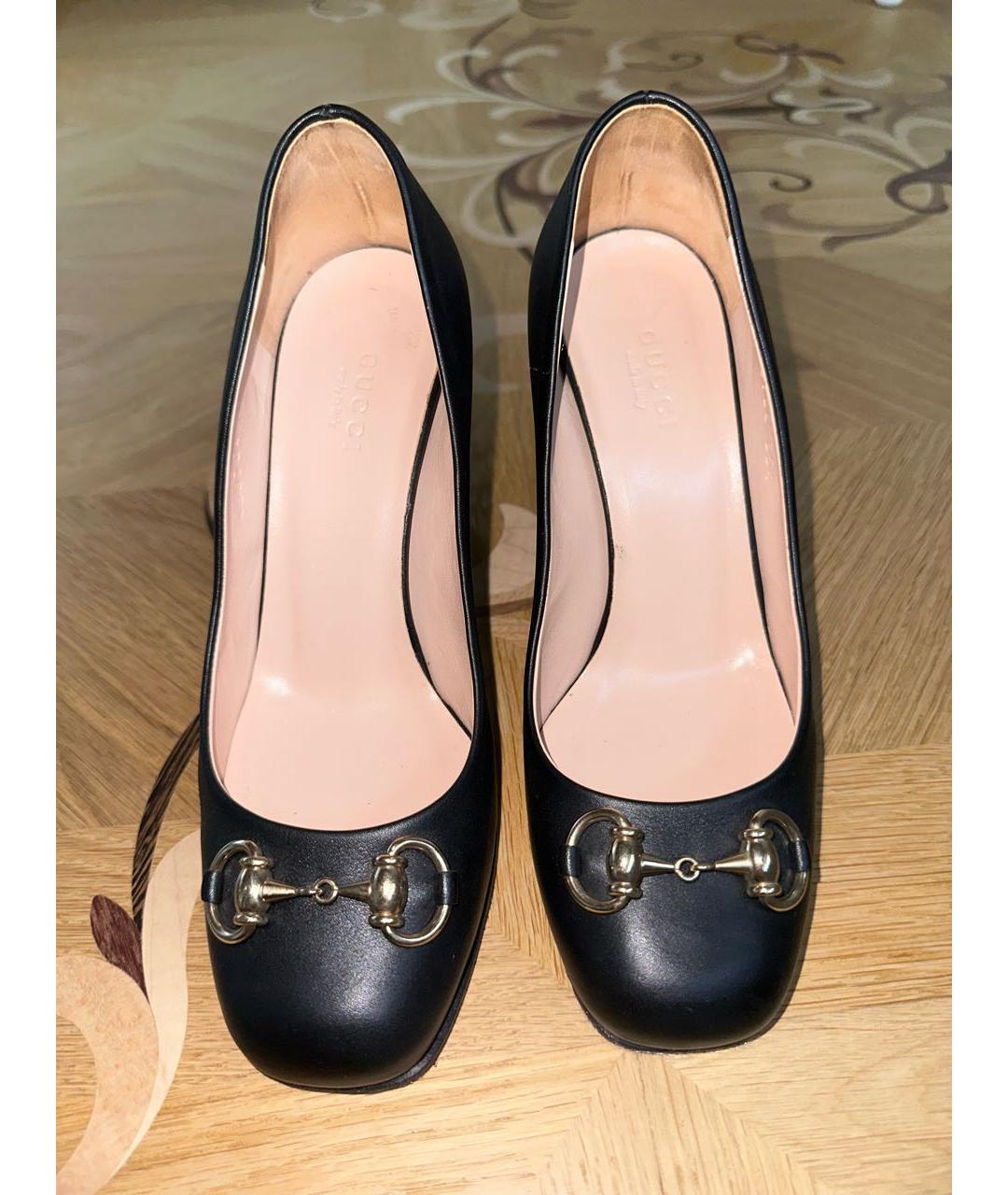GUCCI Черные кожаные туфли, фото 5
