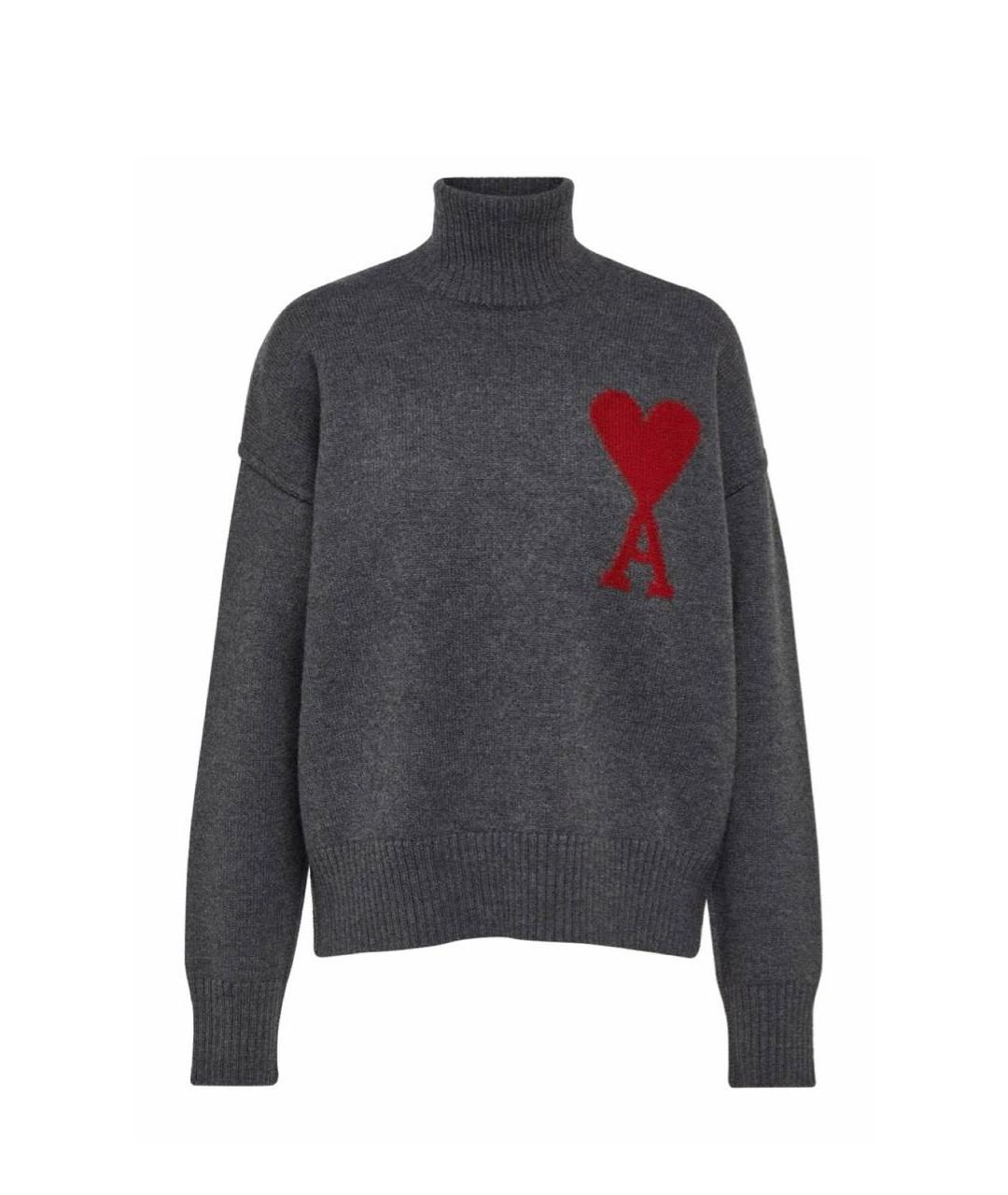 Ami Paris Антрацитовый шерстяной джемпер / свитер, фото 1