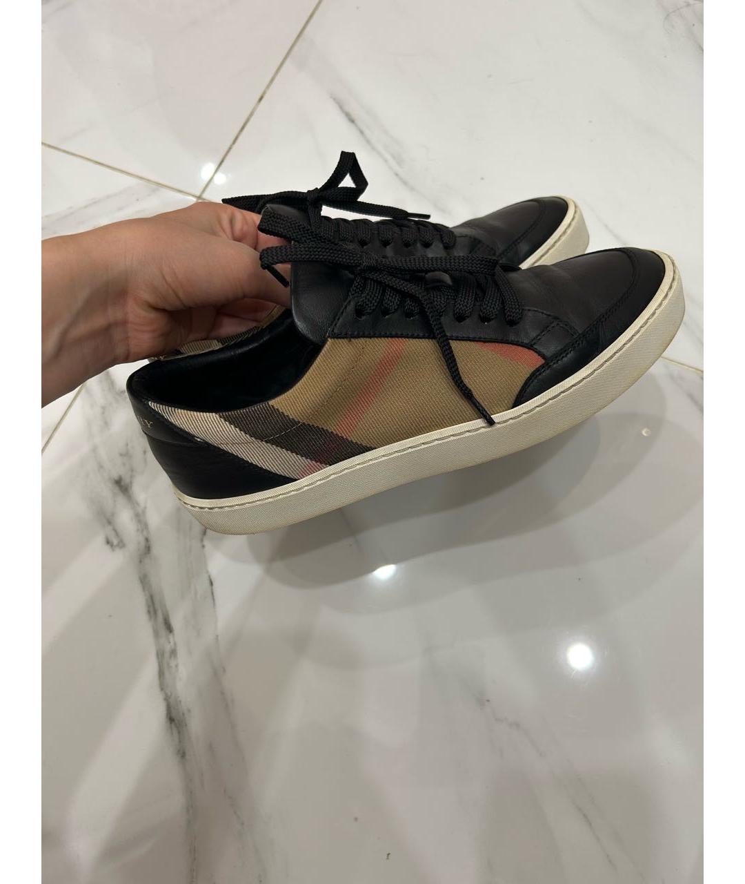 BURBERRY Черные кожаные кеды, фото 6