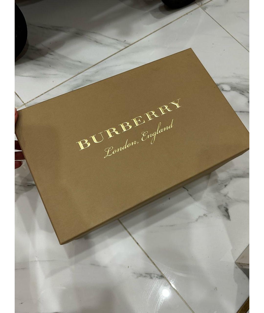 BURBERRY Черные кожаные кеды, фото 5