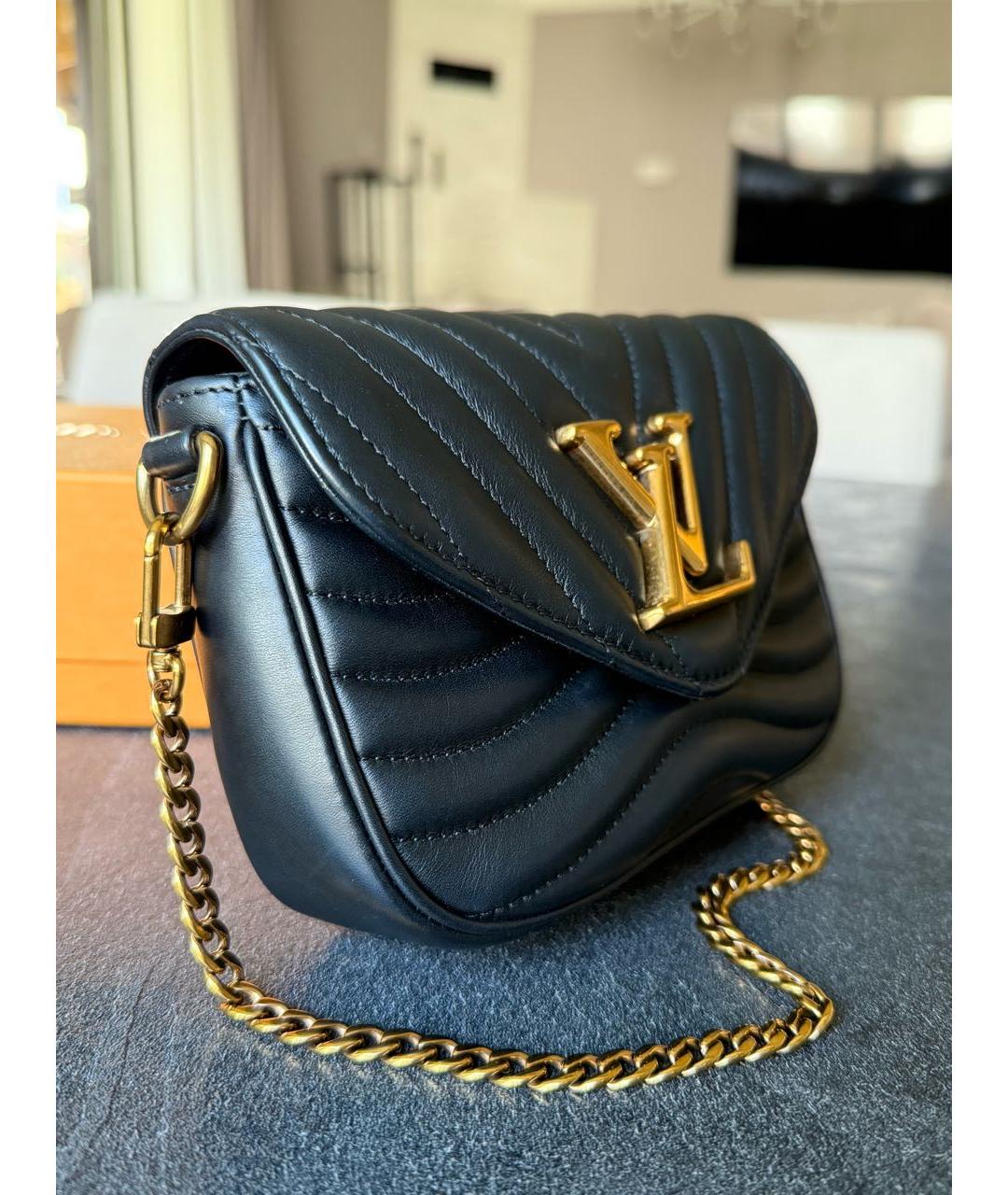 LOUIS VUITTON Черная кожаная сумка через плечо, фото 2