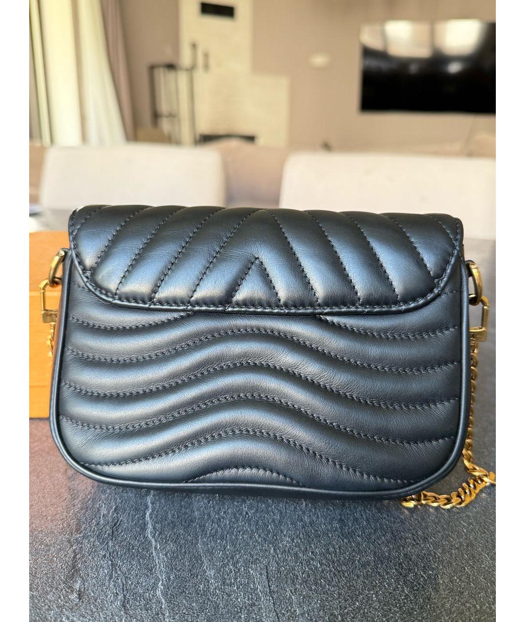 LOUIS VUITTON Черная кожаная сумка через плечо, фото 3