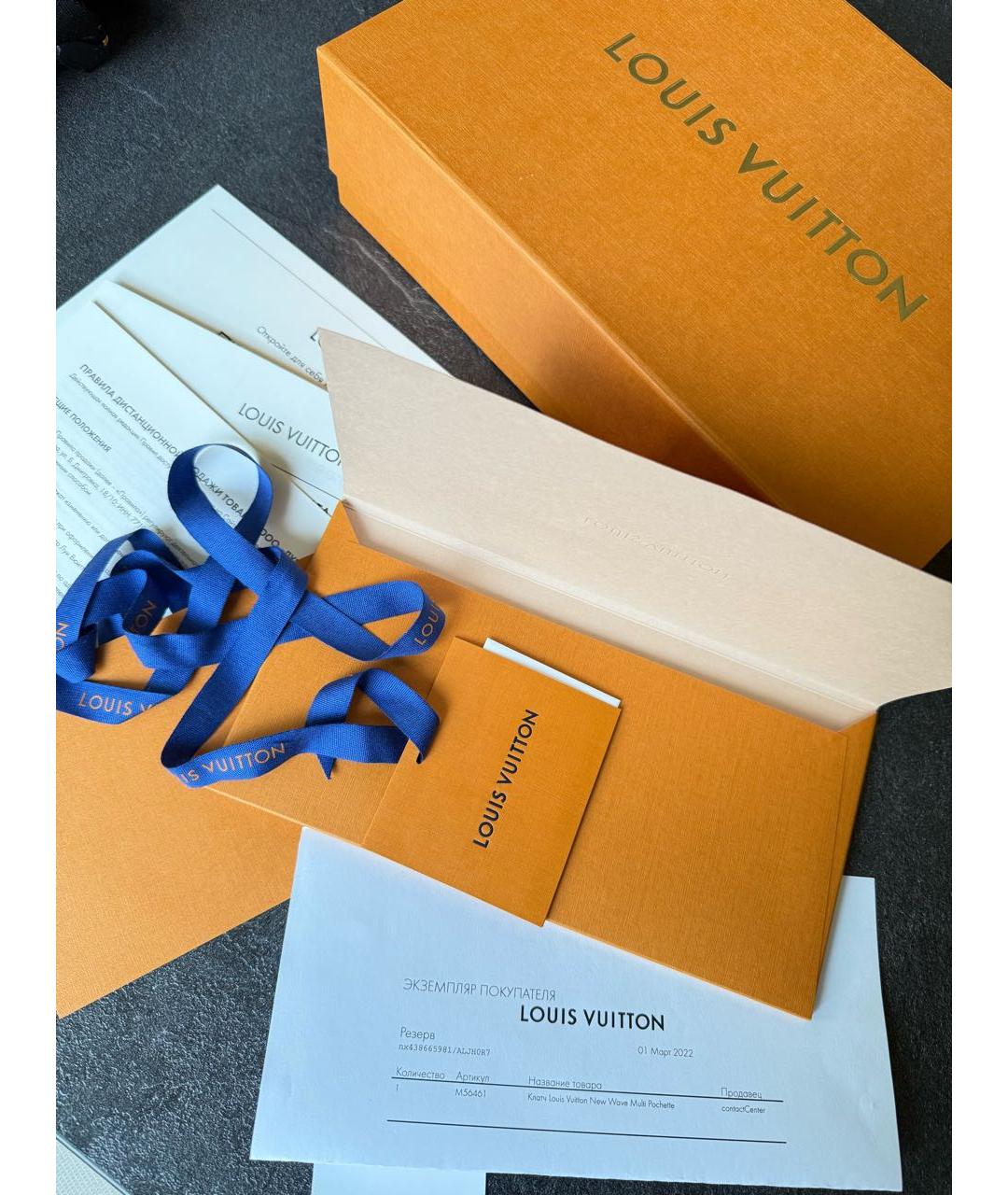 LOUIS VUITTON Черная кожаная сумка через плечо, фото 5