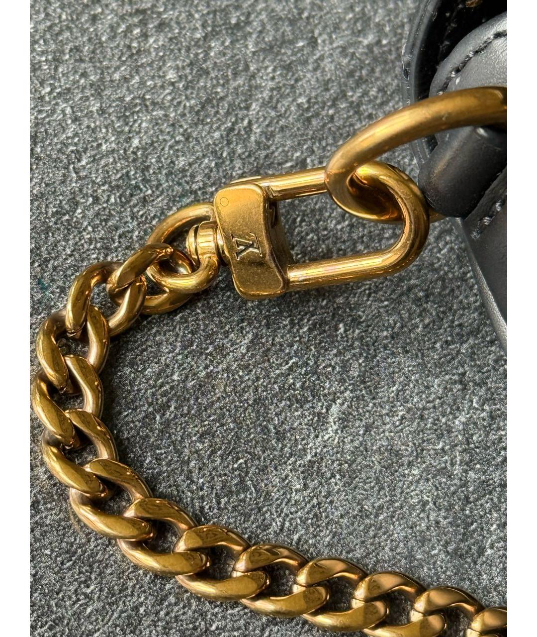 LOUIS VUITTON Черная кожаная сумка через плечо, фото 7