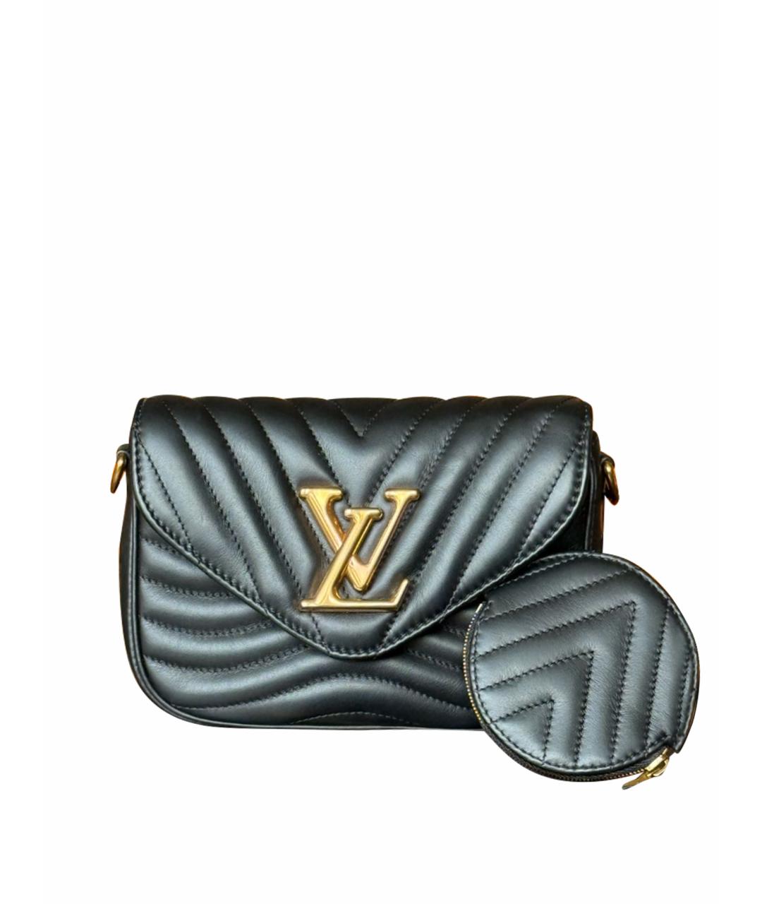 LOUIS VUITTON Черная кожаная сумка через плечо, фото 1