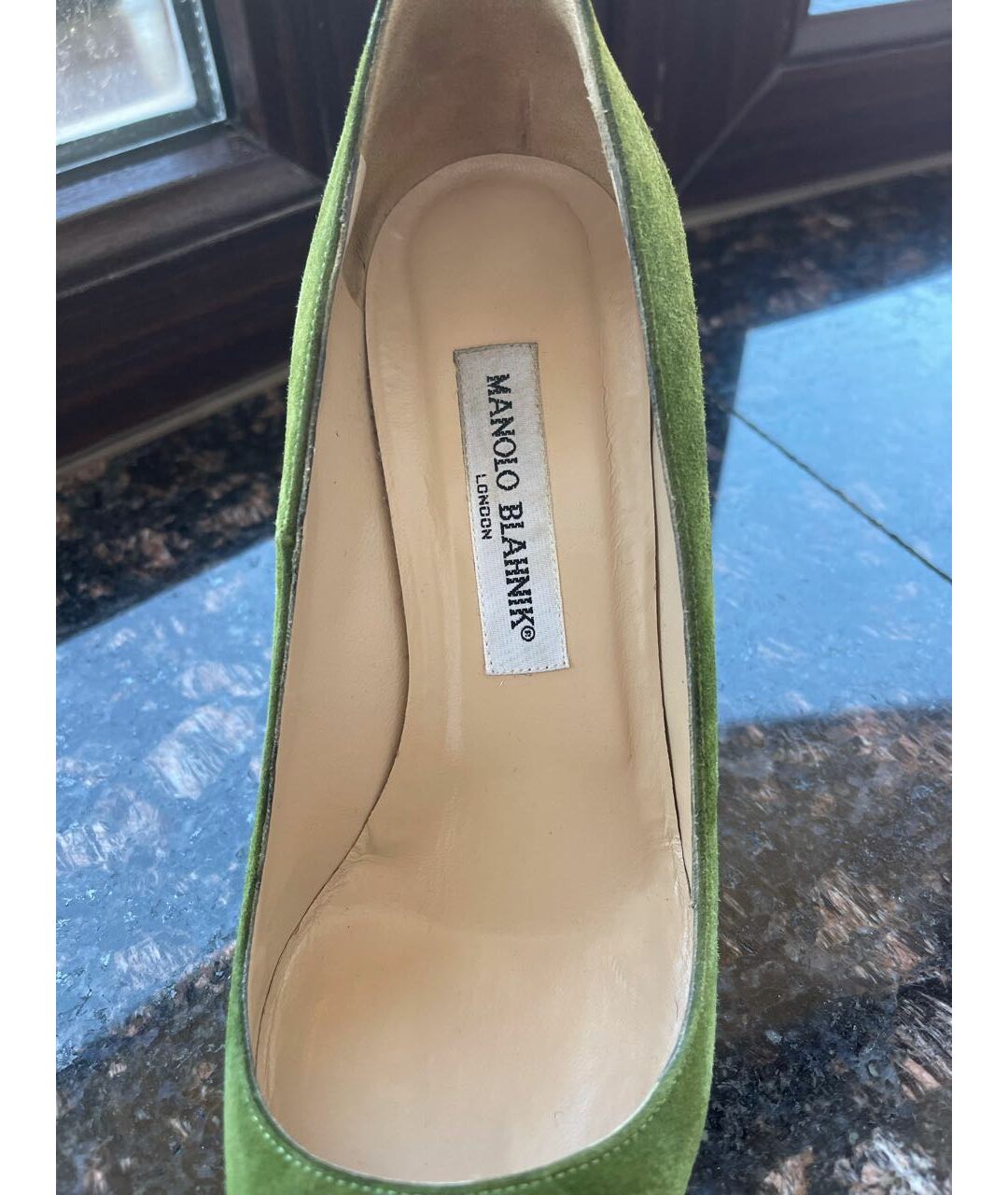 MANOLO BLAHNIK Зеленые замшевые туфли, фото 3