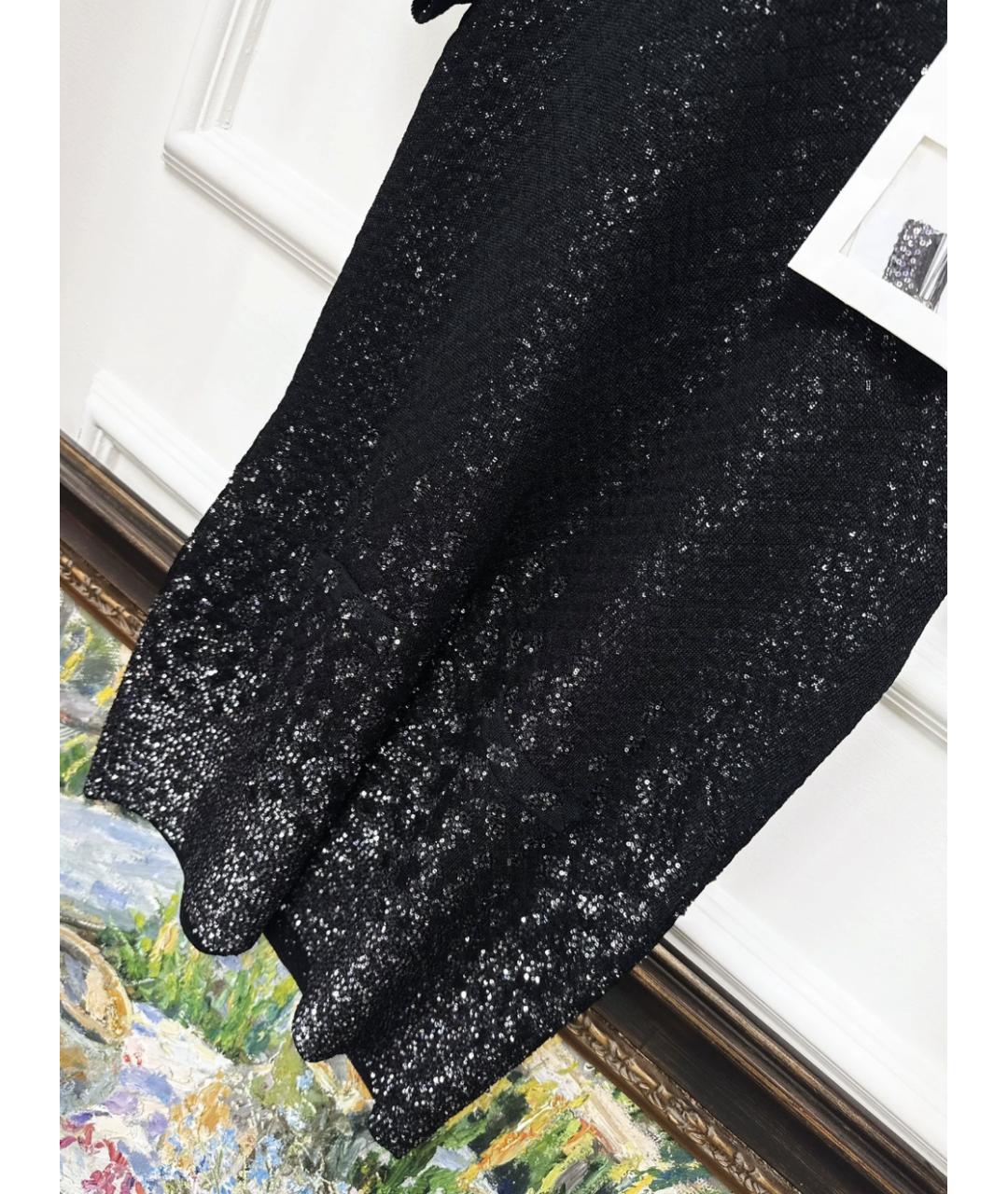 CHANEL Черное вискозное повседневное платье, фото 4