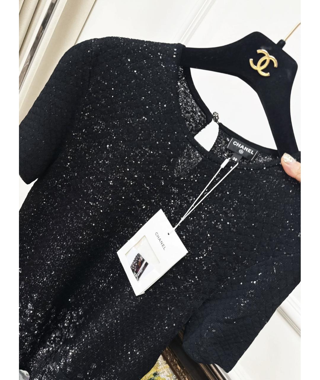 CHANEL Черное вискозное повседневное платье, фото 3