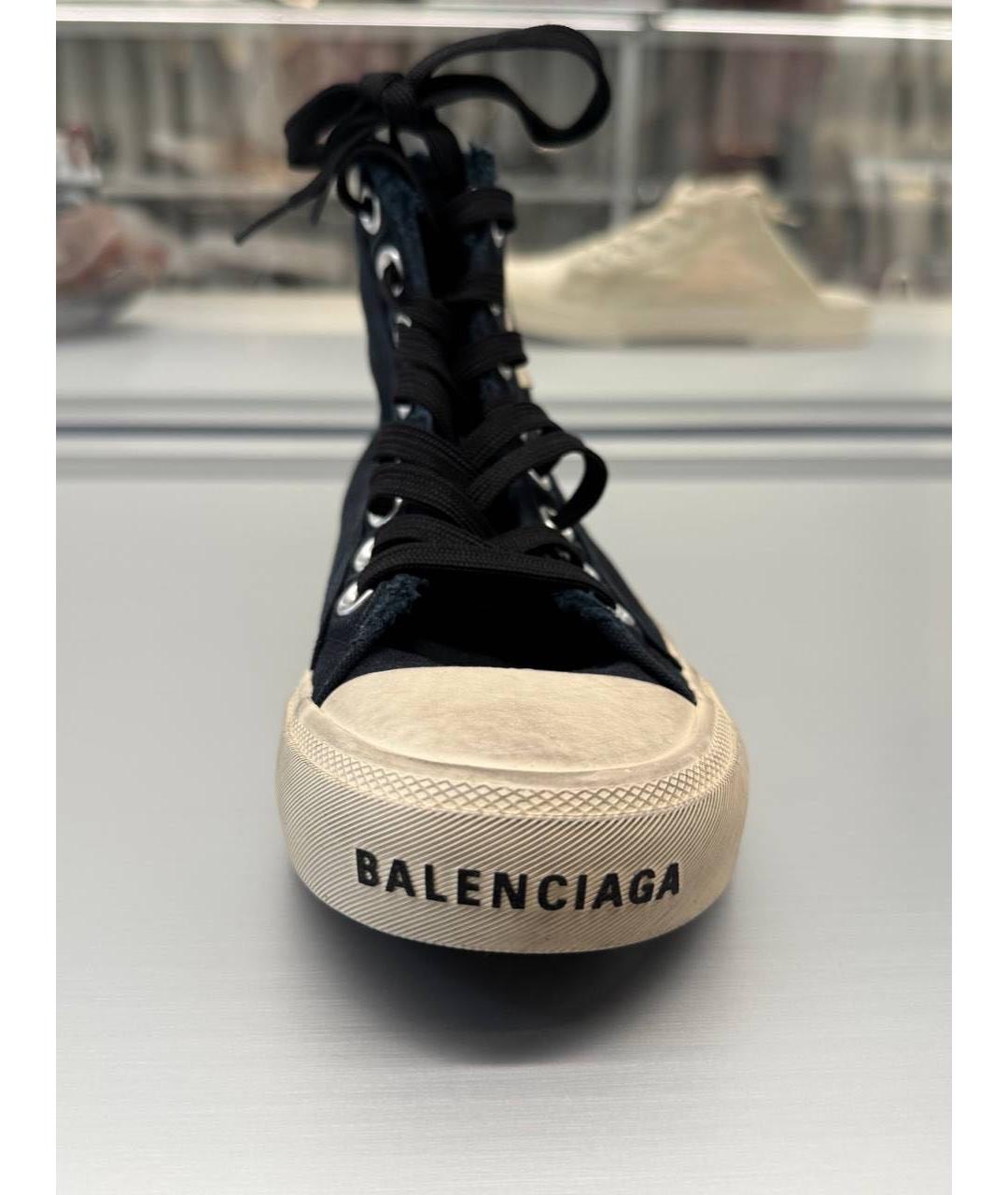 BALENCIAGA Черные текстильные кеды, фото 2