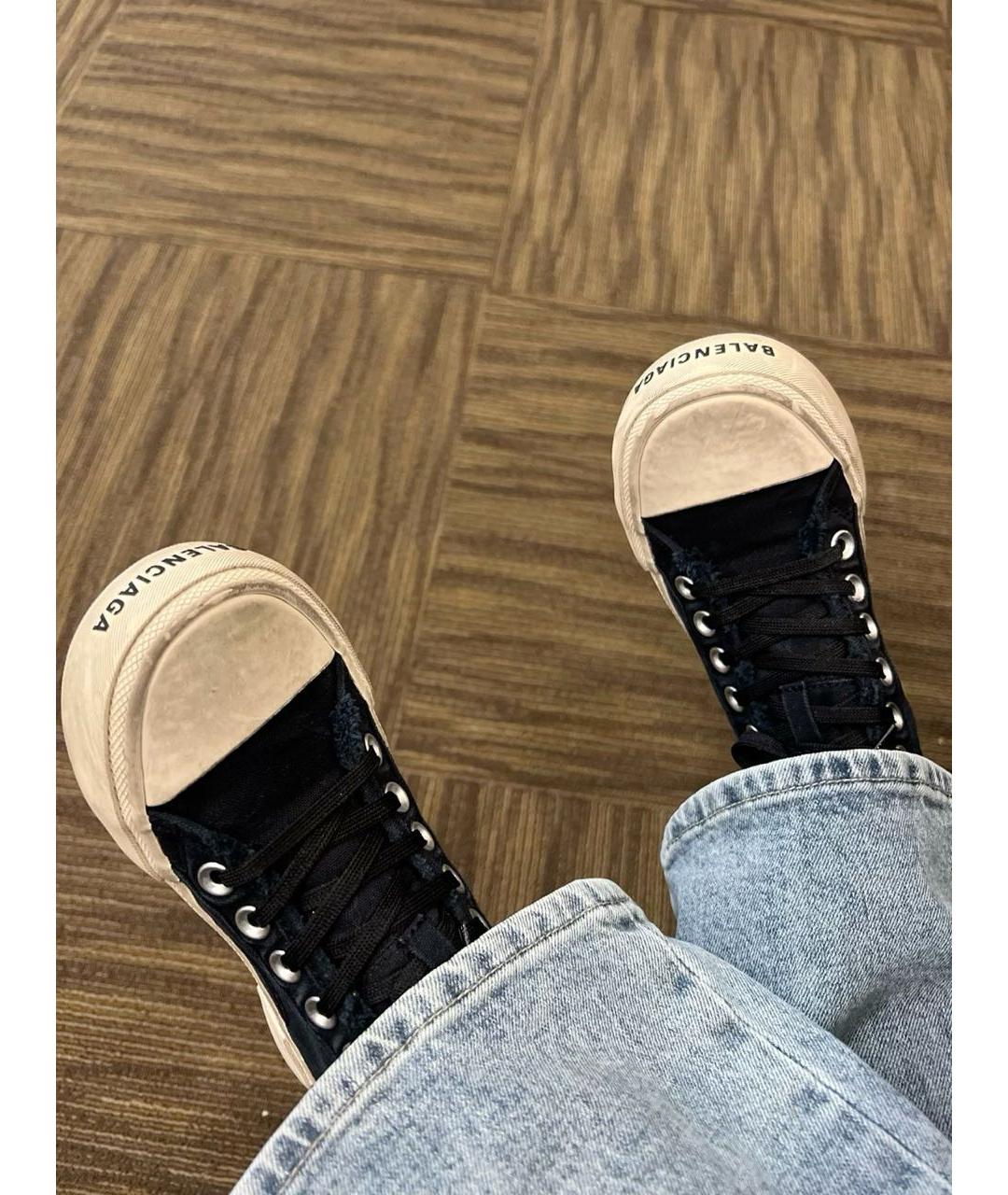 BALENCIAGA Черные текстильные кеды, фото 3