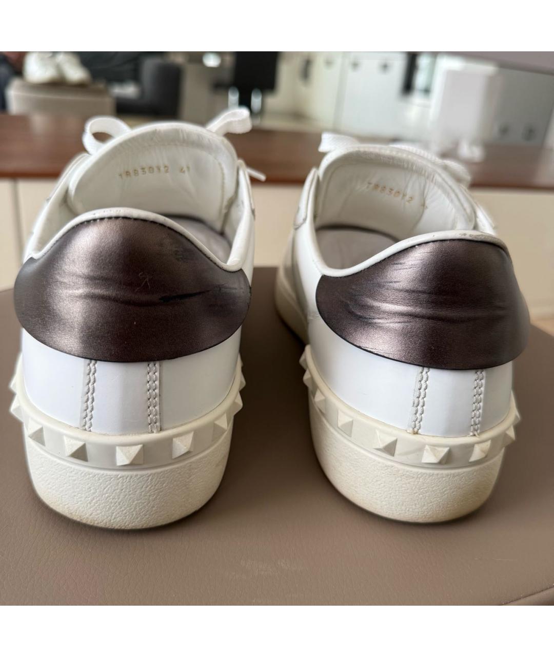 VALENTINO Белые кожаные низкие кроссовки / кеды, фото 4