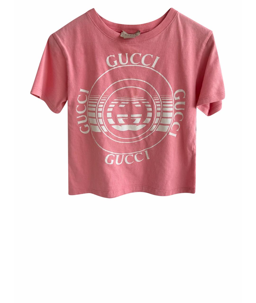 GUCCI Розовый хлопковый детская футболка / топ, фото 1