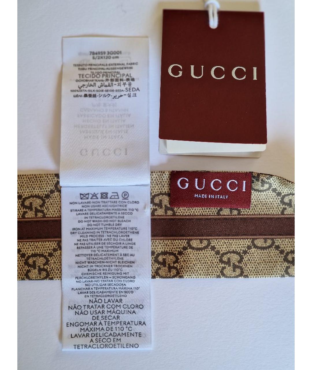 GUCCI Мульти шелковый шарф, фото 7