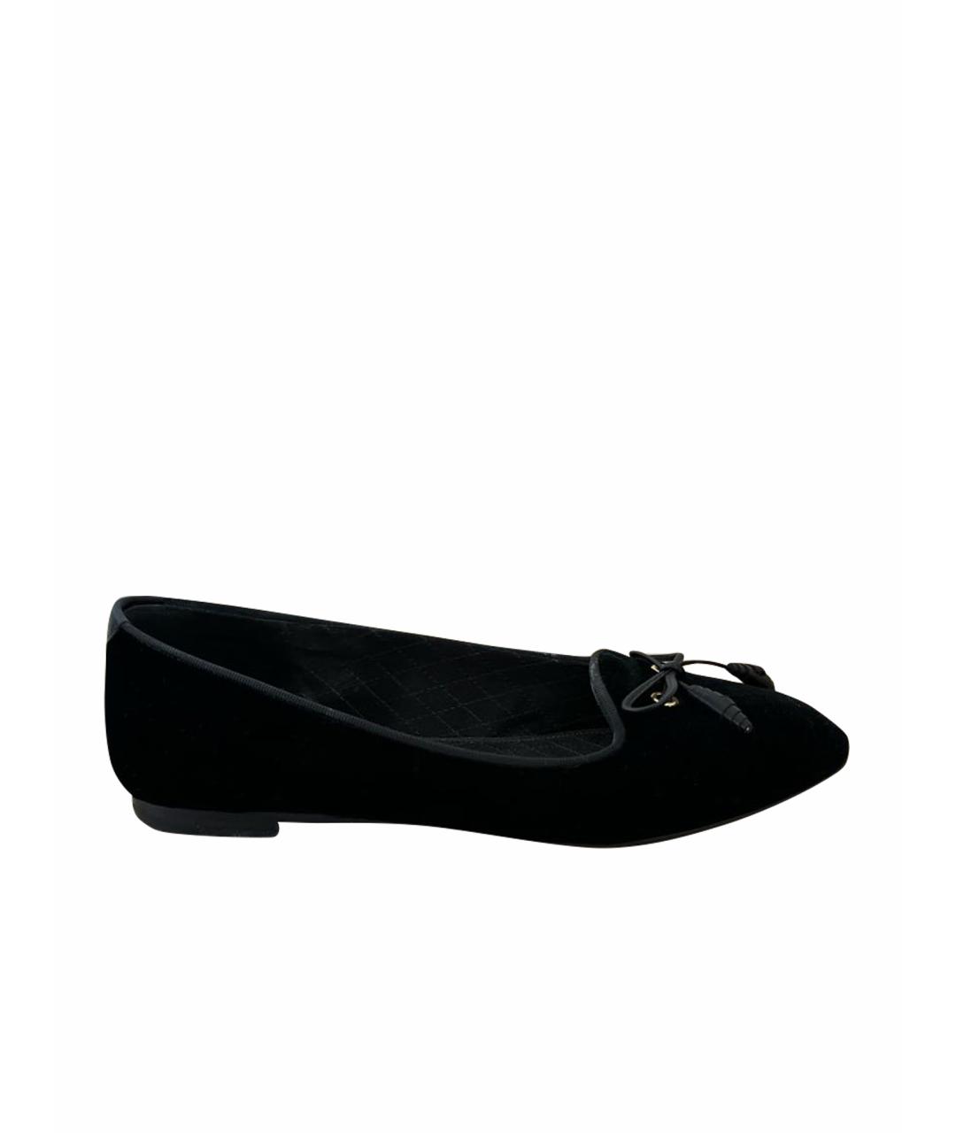 TOM FORD Черные бархатные балетки, фото 1