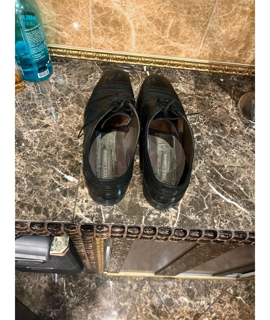 DOLCE&GABBANA Черные кожаные туфли, фото 3