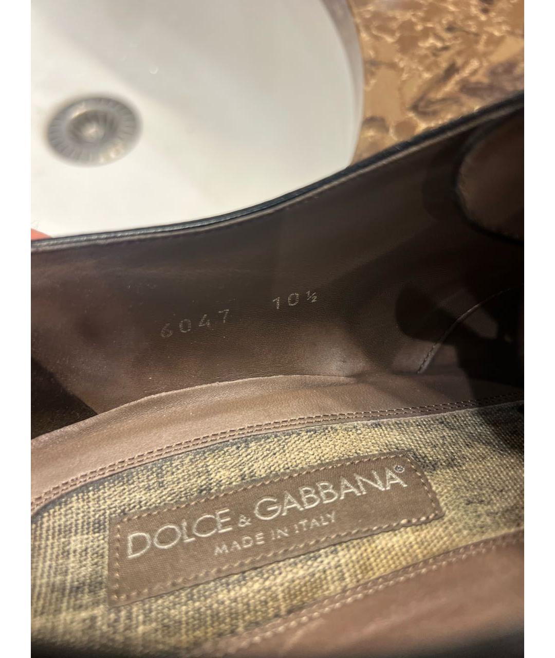 DOLCE&GABBANA Черные кожаные туфли, фото 6