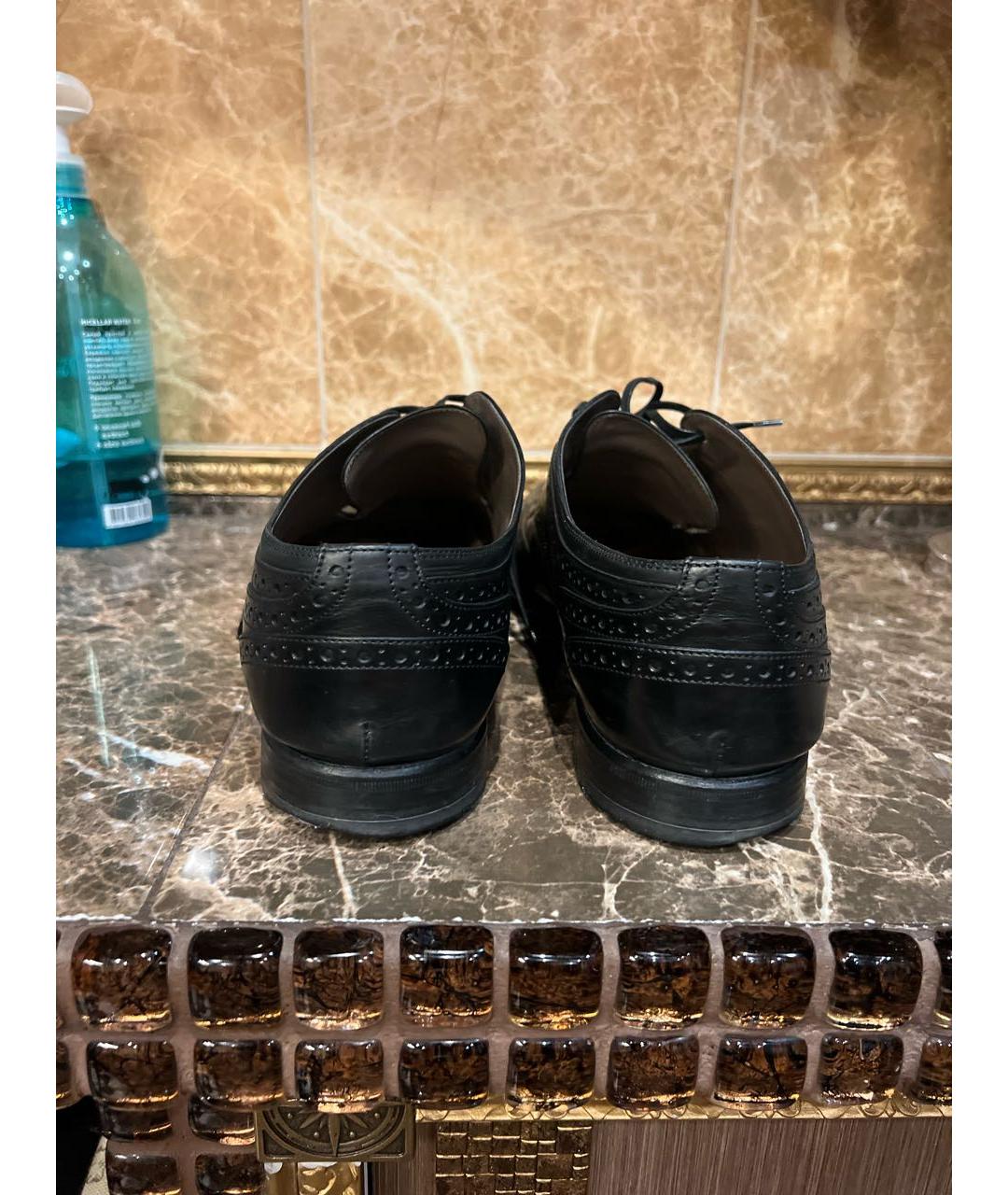 DOLCE&GABBANA Черные кожаные туфли, фото 4